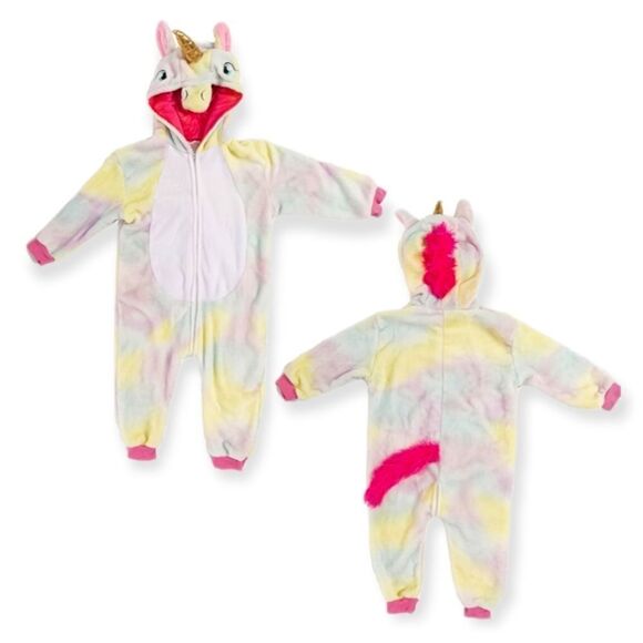 NWT Spooktacular Creations Unicorn Pajama Costume Plush Onesie 18- 24 Months - Picture 5 of 7